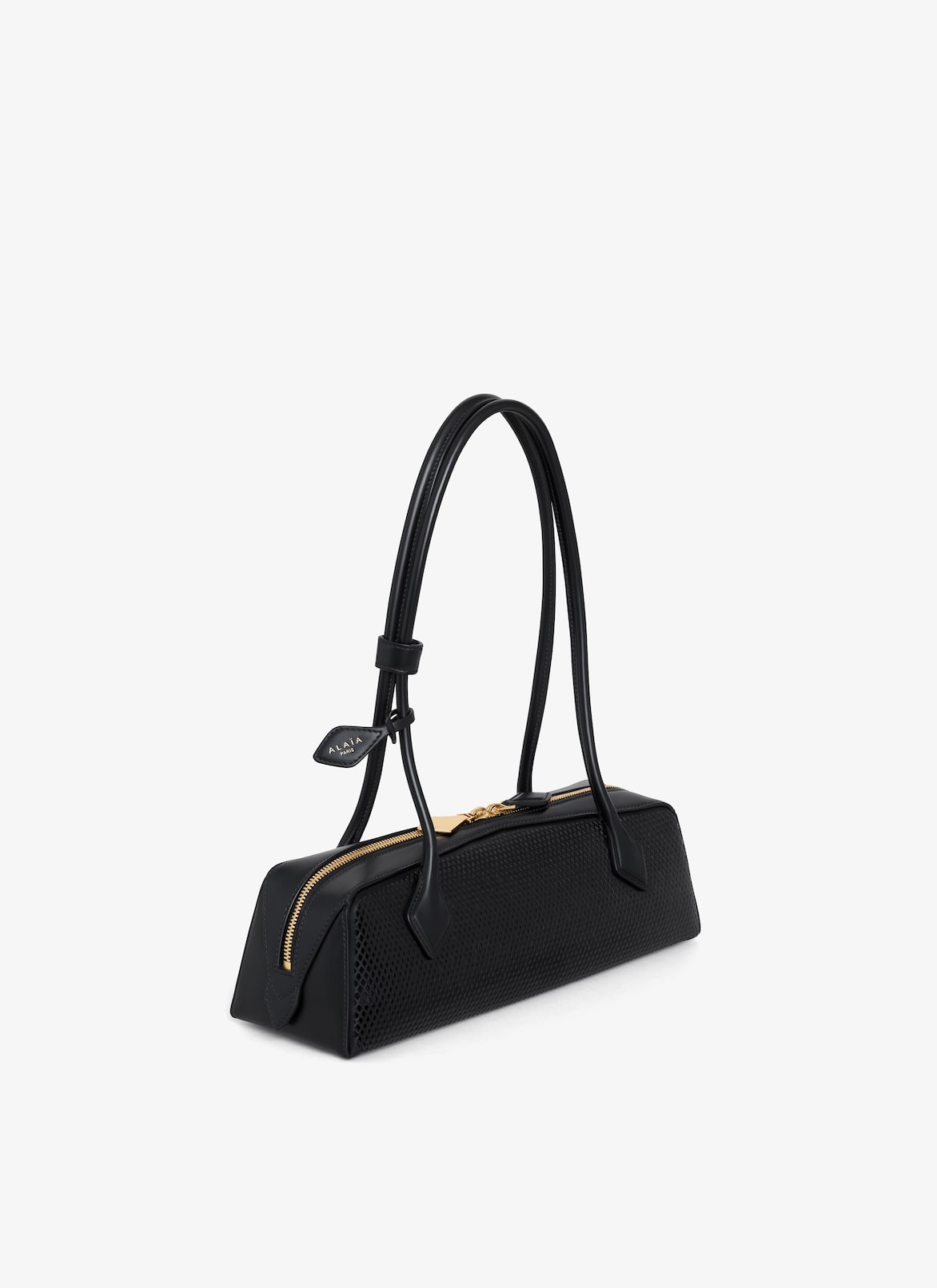 LE TECKEL MEDIUM BAG IN PERFORATED LEATHER ALAÏA BLACK LE TECKEL MEDIUM BAG IN PERFORATED LEATHER